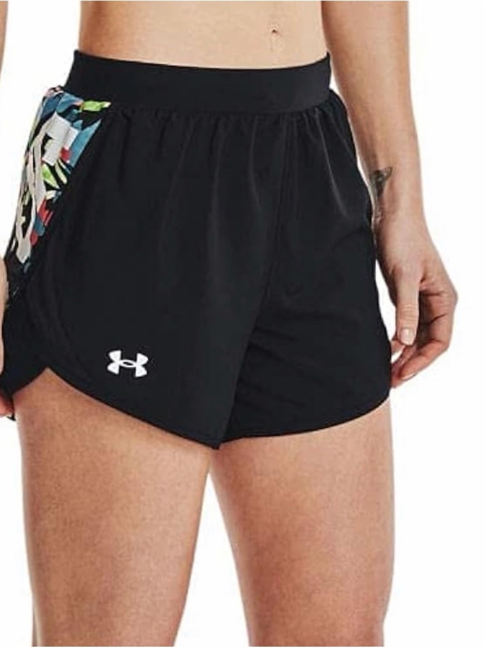 Under Armour Women's Fly By 2.0 Floral-Print Running Shorts - Size Large - EUC